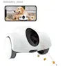 Hundbärare LMZOE Food Feacher Dispenser 1080p HD Pet Camera för hundkatter Fullhus Mobilövervakning 2-vägs ljud WiFi Smart Interactio Toy L49