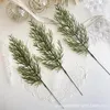 Decorative Flowers 10Pc Artificial Green Pine Branch Plant Christmas Cuttings Leaf Year Gift Box Decor Xmas Tree Home Party Wedding Deco