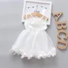 Mädchen Kleider Baby Girls 'rote Weihnachtsgeburtstagsfeier Kleid Vorschule Kinderhöhle aus ärmellose 3D Blütenblatt Mesh Sommerkleidung