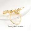 High -end sieradenringen voor Vancleff Womens v Gold Beimu vlinderring Licht Luxe vingerring vrouwelijke mode kleine en populaire ring origineel 1: 1 met echt logo