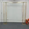 Party Decoration Gold Plated Double-Pole Square Screen Wedding Arch Props Flower Stand Outdoor Marriage Arrangement Shelf Stage Frame 2