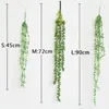 Decorative Flowers Artificial Succulent Plants Fake Green Plastic Bead Lover Tear Rattan Home Wall Hanging Flowerpot Decor