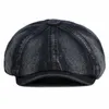 Qxts Berets Berets Men Men Women Flat Cap Hat вымытая хлопковая джинсовая кепка винтаж художник художник Beret Hat Unisex Octagonal Newsboy Cap D24418