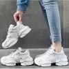 Scarpe casual krasovki 7cm Air Mesh Cow Genuine Leather Platform Sneakers Sneaker Summer Autunno Spring Copro