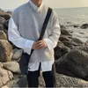 Herrvästar prisvärda varumärkeströja Pullover Classic Fashion Sleeveless Sweaters Solid Color Tops V Neck Waistcoat Baggy