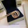 Anelli di gioielli di fascia alta per anello di perline da donna VanCleff placcata con anello per tallone della catena ossea di blocco rosa in oro rosa 18k Beneficiari originali 1: 1 con logo reale