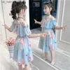 Robes de fille pour enfants Vêtements fille robe d'été à la mode en mousseline de mousseline robe princesse super fée, enfants 10 ans de 12 ans Vêtements pour jeunes Q240418