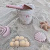 Barn Sand Molde Tools Set Silicone Beach Toys Summer Water Spela Baby roligt spel söta djurform mjuk badbad leksak barn 240407