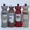 Shopping Bags 10pcs/lot Latest 14x30cm Burlap Jute Sackcloth Linen Drawstring Wine Bottle Gift Storage Bag