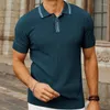 Men's Polos Old Money Aesthetic Polo Shirts Men Casual Slim Fit Knitting T Shirt Summer Mens Ice Silk Knitted Breathable Lapel