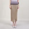 Skirts for Women Summer Fashion 2024 Tasche semplici Attreghi a colori solidi Miyake pieghettata confortevole vita alta elegante midi