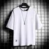 Hip Hop Loose Mens Streetwear T-shirts Casual Classic Classic Classic Summer Clans Black White Tshirt Tees Plus Oversize 4xl 240412