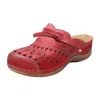 Tofflor kvinnors skor bowknot ihåliga baotou platta sandaler blomma damer kvinnor avslappnad