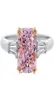 Choucong Ins Top Sell Wedding Ring Handmade Luxury Jewelry Solitaire Princess Cut Pink Topaz Diamond Eternity Statement Women Enga5164418