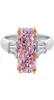 ChoUcong Ins Top Sell Ring de boda Joya de lujo Solitaire Princess Cut Pink Topaz Diamond Eternity Declaración Enga5164418