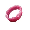 Strand Peach Blossom Non-Character Pink Quartz Rock Widened Bracelet Jade