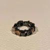 Da Fu High quality ceiling high aesthetic black crystal ring for boys with a sense of luxury and unique design that is niche