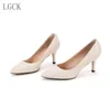 Chaussures habillées plus taille 34-43 Vérineurs en cuir Pumps Office Point Bureau Lady Ol Style High Heel Quality Wedding Sexy