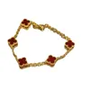 Varumärkesmode högversion van Classic V Gold Mini Clover Par Armband 18K Rose White Fritillaria smycken med logotyp