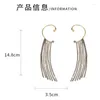 Backs oorbellen 2 st. Set lange tassel kristallen ketting oorschouwclip voor vrouwen mode glanzende strass earring niet-piercing party sieraden