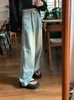 Dżinsy damskie Deeptown w stylu koreański Niebieska kobieta 11K Vintage Vintage szeroka noga Podstawowe dżinsowe spodnie HARAJUKU RETRO 90S Casual Worbgy Spoders