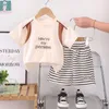 Ensembles de vêtements 2024 Designer Baby Boy Vêtements d'été 6 à 9 mois Patchwork décontracté T-shirts et shorts Boys Boys 2 Piece Tengit