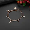 Charm Bracelets BONISKISS Women's Bangle & Cross Pattern Adjustable Jewelry Lady's Stainless Steel Bracelet Pulseras Mujer Gift