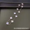 Дизайнерский бренд ван версии Lucky Clover Ten цветочный колье для женщин 18K Rose Gold Fritillaria Red Jade Chalcedony Live трансляция с тем же стилем