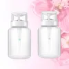 Nail Gel 2 Pcs Polish Remover Bottle Liquid Storage Pumping White Clear Fingernail Bottles With Lock