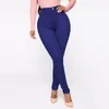 Jeans femininos Sexy Mulheres Blue Slim Skinny Jeans Alta cintura elástica elástica Lápis Lápis Ponta de rua Teclas apertadas