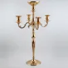 Dekorasyon Yeni Stylegold 5Arms Şamdan Şam Tutucular Metal Şamdan Gold Finish Candlesticks Candle Holder Düğün Etkinlik Dekoru