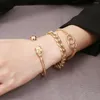 Bracelets de charme Skull Hippie Punk Luxury Luxury Bracelet en acier inoxydable Ensemble de bijoux pour femmes Chaînes Couple dur cadeau Girls