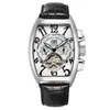 Geneva Luxus Lederband Selbstwind mechanische Männer schauen Dropshipping Day Date Skeleton Automatische Männer Uhren Geschenke Franck Muller Exquisite Black Famous Mark 9l61