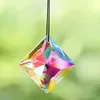 الثريا كريستال 50 مم AB ثقب مربع سحر الزجاج الفني العمل Suncatcher شنقا الرياح رنين قلادة ديي ديكور الإكسسوارات