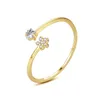 Affascinante plum blossom zircone anello s925 sterling zircone stella marchio aperto anello europe