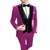 Herrenanzüge grüne Männer schlank Fit 3 Teile tragen Hochzeitsbuam Tuxedos Blazer Weste Hosen Kostüm Homme