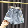 Girls baby ricamato in jeans cortometrie estate per bambini graziosi pantaloni per bambini jeans corto per ragazza 0 2 4 6 y 240418