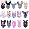 One-pièces 2024 Été 1-5 Filles de maillot de bain une pièce Fleur Fleur Panther Swimrsear Childrens Summer Bikini Swimwear Q240418