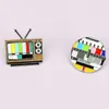 Vintage TV -stift ingen signal i 80 -talets lapel -stift är riotous med färg regnbåge brosch anpassade modesmycken märke påminnelse gåva 2 färger