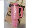 물병 대상 겨울 핑크 칙칙한 H2.0 여행 워터 컵 새로운 40oz 머그잔 스틸 뚜껑과 밀짚 커피 용어 컵 1 1 동일