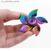 Neuheit Spiele Regenbogen Zappel Metal Spinner Farbfinger Spinner Hochgeschwindigkeit Handspinner Zappern Spielzeug entlasten Stress Q240418