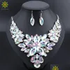 Wedding Jewelry Sets Luxury Indian Bridal Party Costume Jewellery Womens Fashion Gifts Flower Crystal Necklace Earrings 210323 Drop D Dhzk6