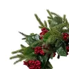 Fleurs décoratives couronne de Noël porte d'entrée avec baies rouges décor intérieur floral artificiel pour l'année fenêtre de vacances de ferme extérieur