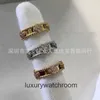 High End jewelry rings for vancleff womens Pearl Rim Kaleidoscope Ring for Women Sterling Silver Plated 18k Rose Gold Light Luxury Small Group Diamond Set Wide