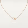 Rose Designer Double Loop Circle Collier Collier Pendre Collier Love 316L Titane en acier Bijoux de mariage Couade de mode Nature Nature Choker Collier Sailormoon