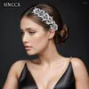 Nakrycia głowy hnccx ślubne cyrkon Tiaras Bankiet Hair Akcesoria opaska na głowę Bling Rhinestone Nekuro