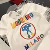 Kids Summer Short Sleeve Designer White T-shirts Lovely Baby Boys Girls Letters Printed Loose Half-sleeve Casual Cotton Tops BH255