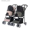 Dog Carrier Stable Pet Dog Carrier Stroller for Kitten Buggy Outdoor Puppy Cat Baby Cart 2 Colors Light Foldable Large Space Jogger Stroller L49