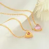 Chains OUDIANYA JEWELRY XL90 Fashion Zirconia Peach Heart Pendant Necklace Collar Chain Micro