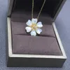 Designer Brand Van New Flower White Fritillaria Necklace Red Blue Turquoise Diamond Set with Item Jewelry